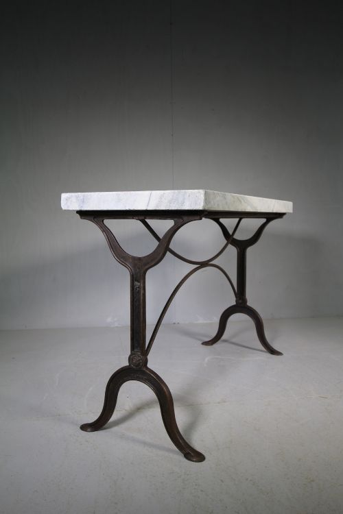 Edwardian Antique Iron & Marble Conservatory Table