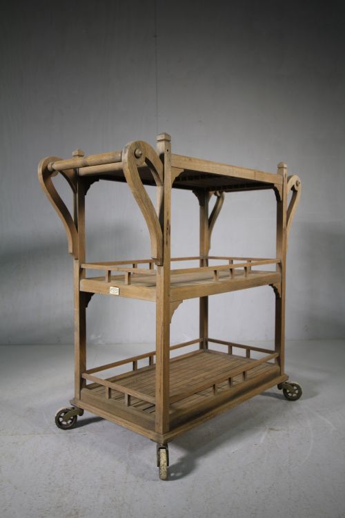 Superb Edwardian Antique Teak Trolley by Hughes Bolckow.
