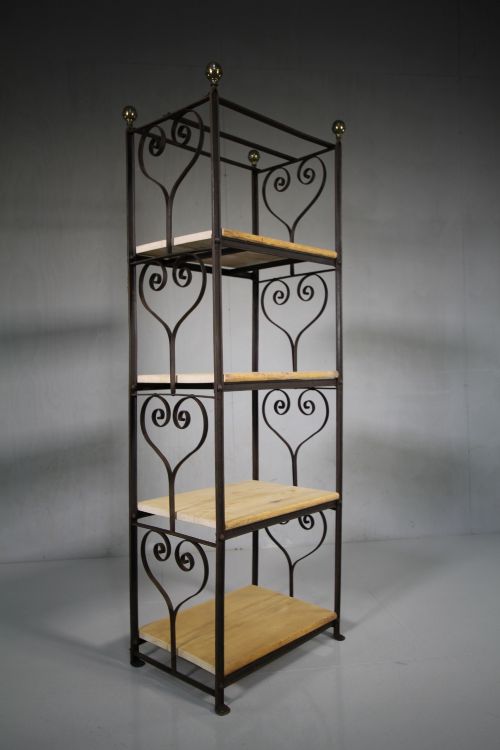 English 19th Century Antique Iron Deed Rack Shelving
