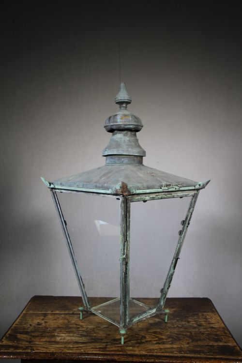 Large 19th Century Antique Copper Pullen Lantern