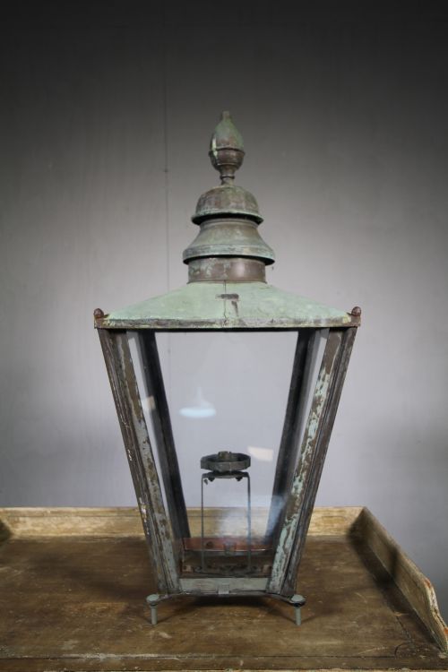 English Antique Copper Lantern by Foster & Pullen