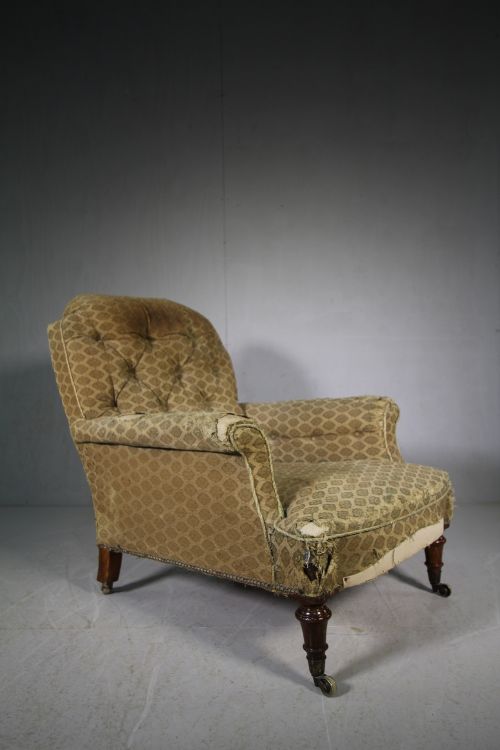 Large English Mid 19th Century Antique Armchair