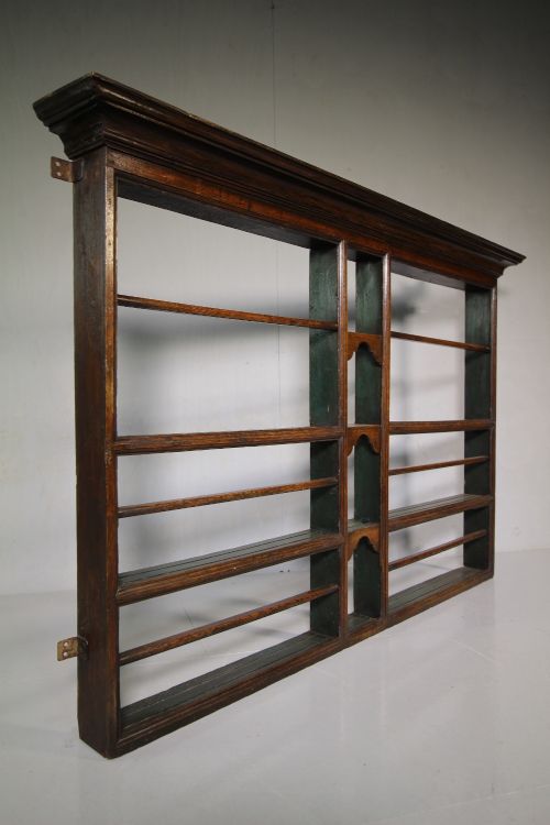 Georgian Antique Period Oak Delft Wall Rack