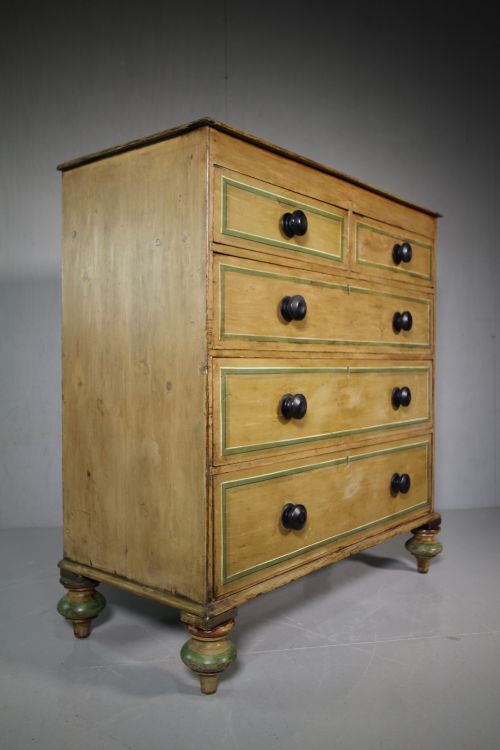 Regency Antique Original Painted Pine Chest of Drawers