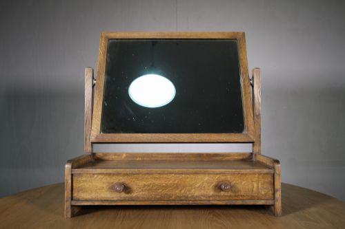 Heals of London 1920'S Oak Toilet Mirror.