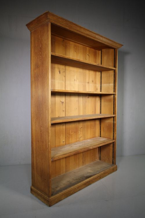 Edwardian Ampleforth College Antique Oak Open Bookcase