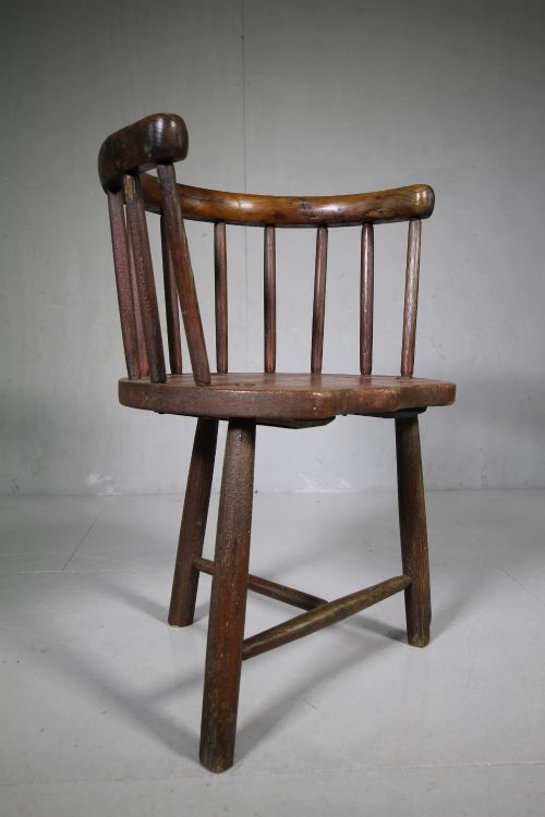 Primitive Scottish Antique Yew Chair- Small Proportions
