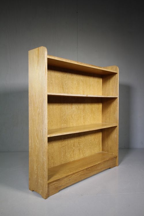 1930'S Heals Oak Open Bookcase - Labeled
