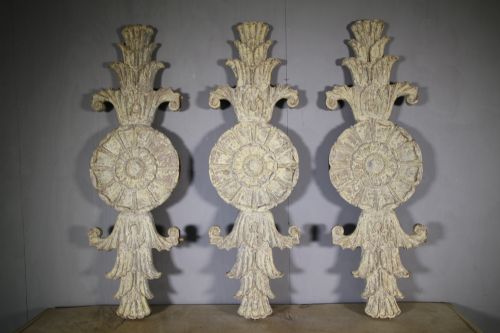Four Huge Regency Antique Carvings in Orignal Paint