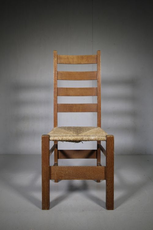 1920'S Heals Letchworth Antique Oak Dining Chair