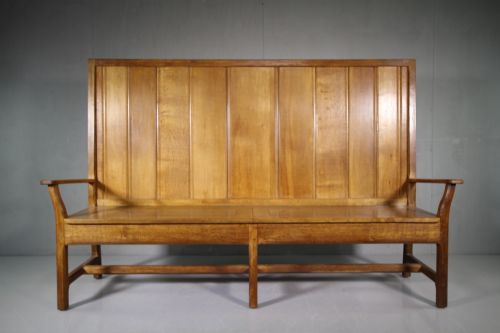 Beautiful 1920'S Cotswold School Oak High Back Settle