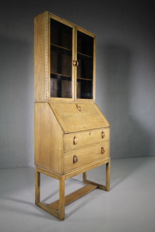 1920'S English Oak Bureau Bookcase