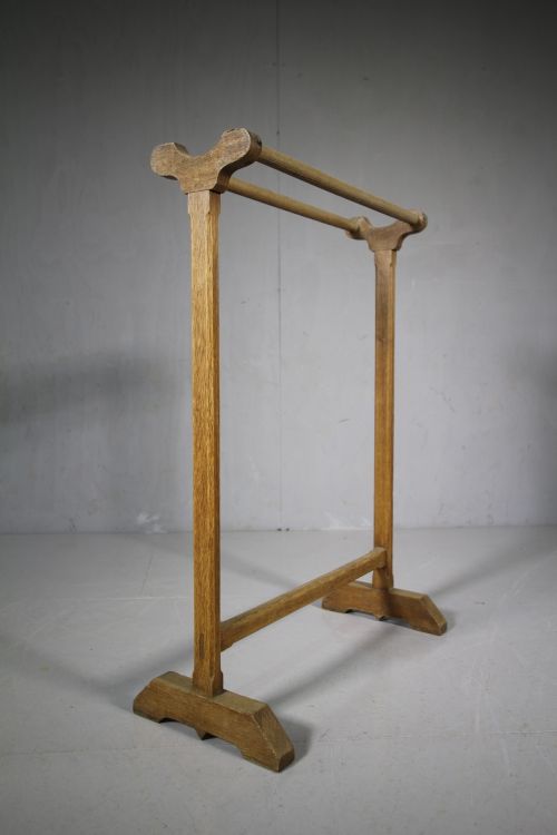 Edwardian Antique Oak Towel Rail
