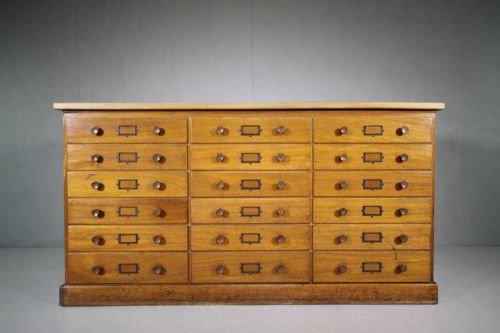 Large Edwardian Antique Mahogany Bank of Drawers X 2