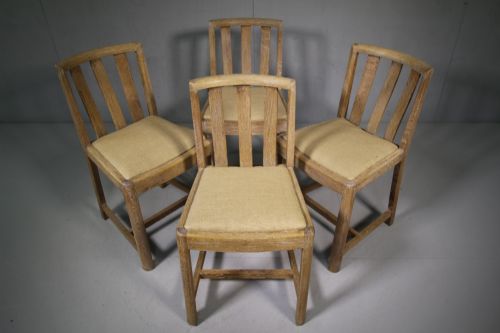 Set of Four 1930'S Heals Oak Dining Chairs -Labelled
