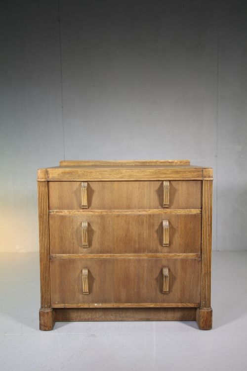 1930'S Heals Odeon Oak Chest of Drawers