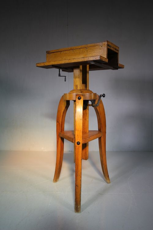 Edwardian English Antique Oak Magic Lantern Stand