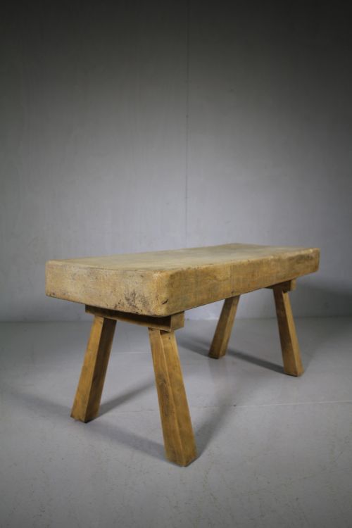 19th Century Antique Sycamore Pig Table