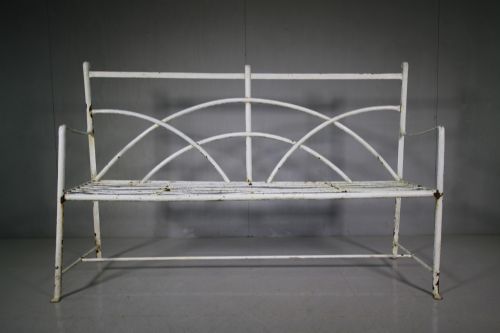 English 19th Century Antique Iron Garden Bench Seat
