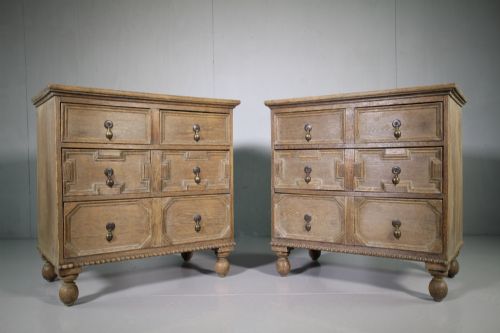 Wonderful Pair of 1920'S Oak Chest of Drawers