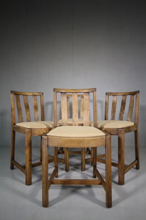 Set of Four 1930'S Heals of London Dining Chairs - Labeled