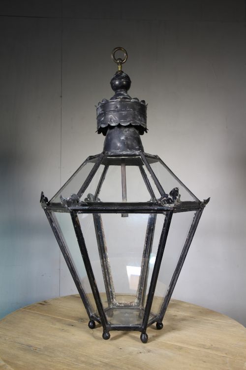 Large 19th Century Hexagonal Antique Lantern
