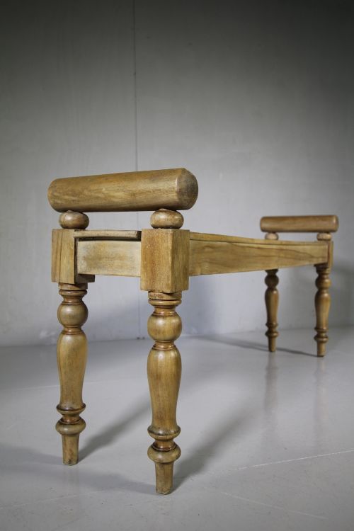 19th Century Antique Satin Birch Window Seat