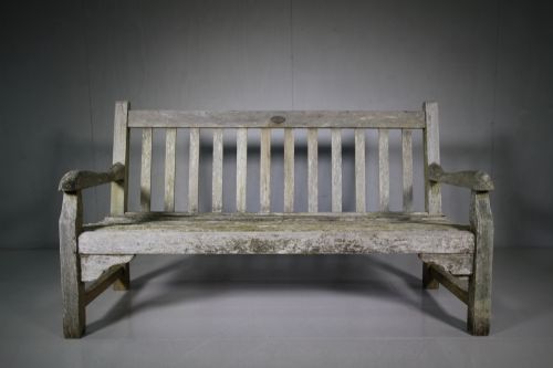 1920'S Teak Garden Bench by Hughes Bolckow
