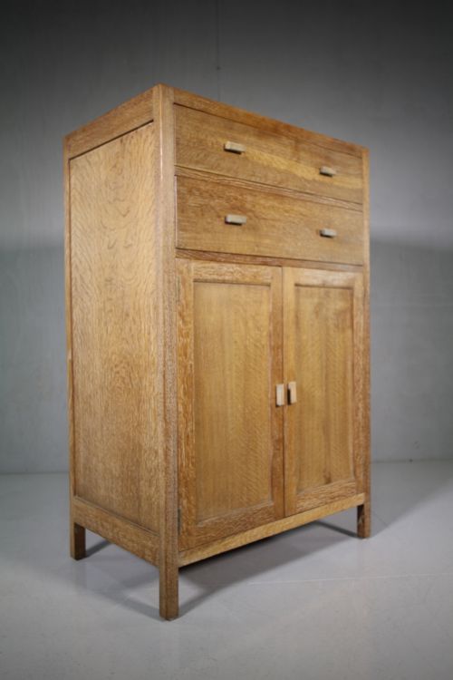 Heals 1930'S Oak Tall Boy Cupboard - Labeled
