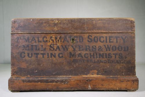 Original Painted Pine Trade Union Antique Box with Orignal Lettering