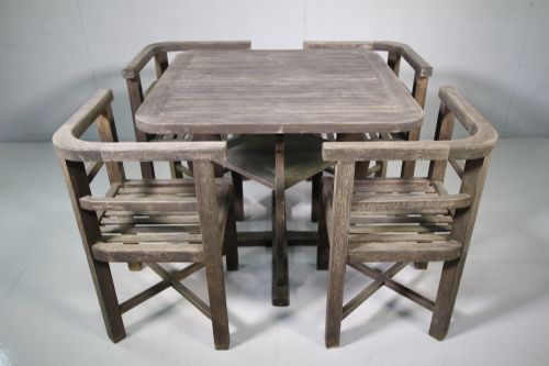 1930'S Heals Teak Garden Dining Table & Chairs