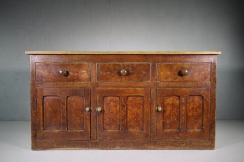 English Original Antique Painted Pine Dresser Base.