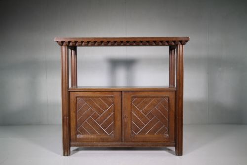 19th Century Antique Oak Serving Cupboard .