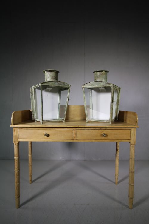 Pair of 19th Century Antique Tole Tin Wall Lanterns