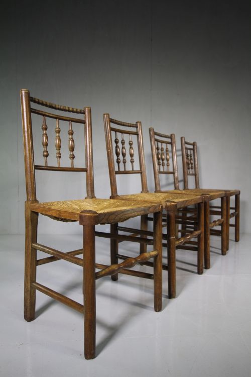 Set of Four 19th Century Antique Dales Dining Chairs.
