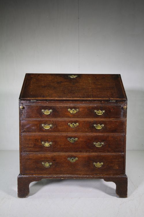 English Georgian Antique Oak Writing Bureau