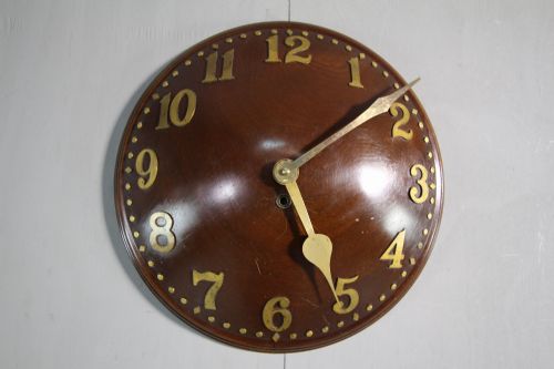 Heals of London 1920'S Mahogany Convex Clock