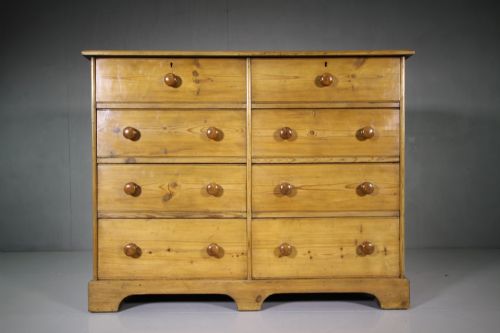 Large English 19th Century Antique Pine Chest of Drawers