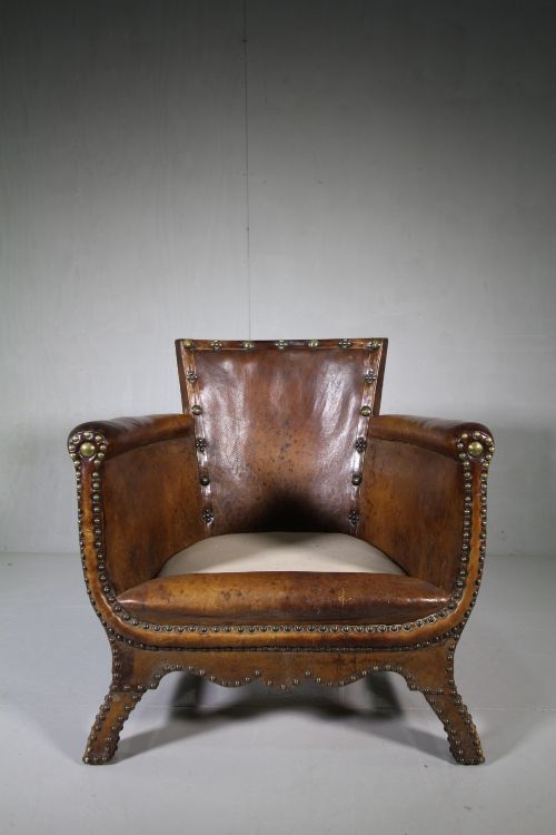 Edwardian Antique Leather Armchair
