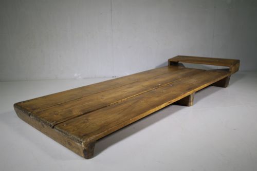 19th Century Antique Pine Prison Bed with Graffiti