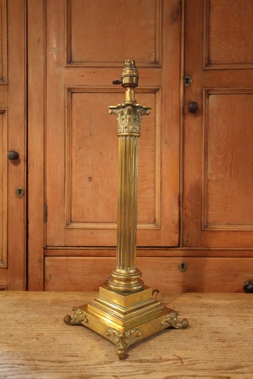 Large Edwardian Antique Corinthinan Table Lamp -Rewired