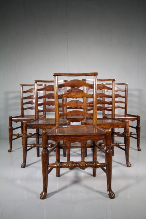 A True Set of Six Georgian Antique Dales Dining Chairs