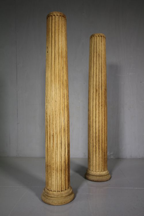 Pair of English 19th Century Antique Oak Columns