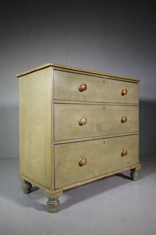 Regency Original Painted Pine Antique Chest of Drawers