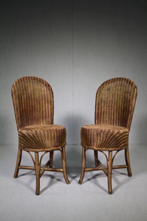 Pair of 1930'S Lloyd Loom Chairs - Dated 1934