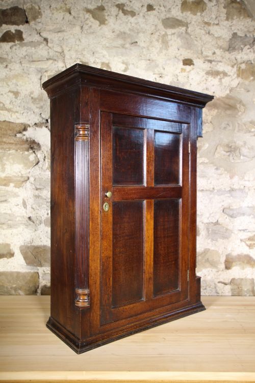 Georgian Lancashire Antique Oak Wall Cupboard