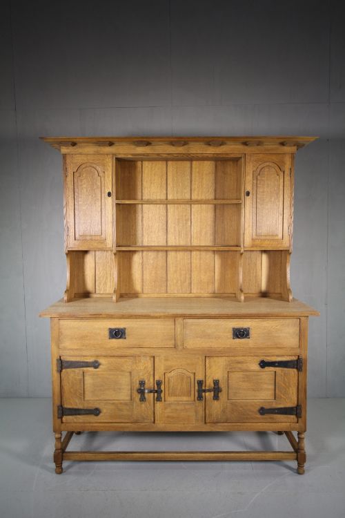 Rare Early Antique Oak Dresser by Heals London- Stamped