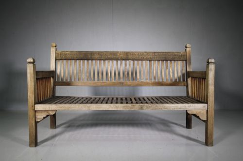1920'S Heals Oak Poem Bench in Timber from Hms Lion