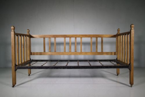 Edwardian Antique Oak Daybed Seat