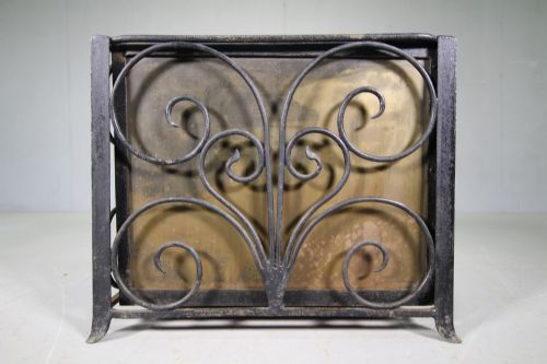 Edwardian English Antique Wrought Iron Log / Coal Bin